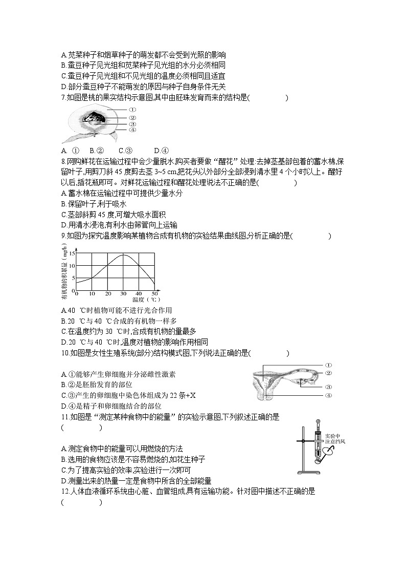 2024年广东省东莞市中考模拟生物试卷（含答案）第2页