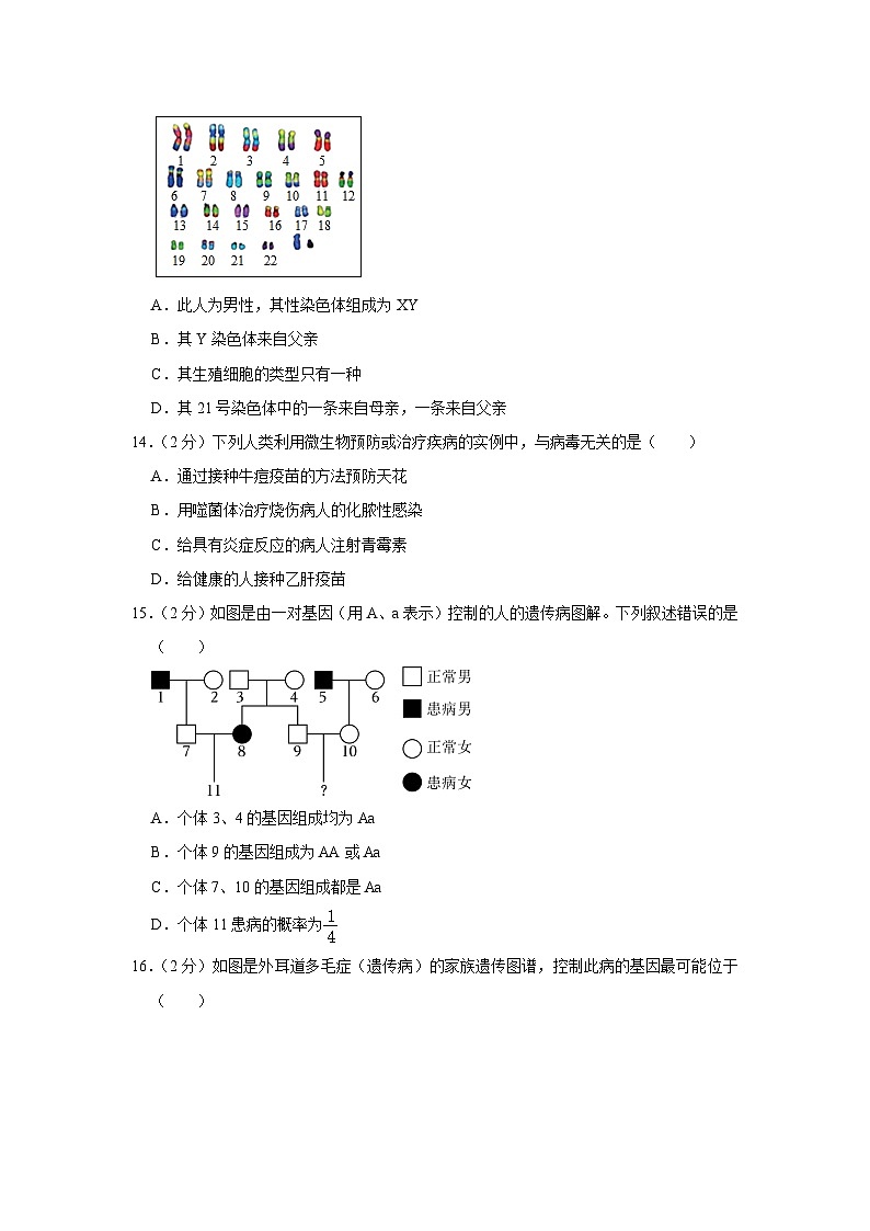 2024年湖南省十三市州中考生物模拟试卷（一）（原卷+解析版）第3页