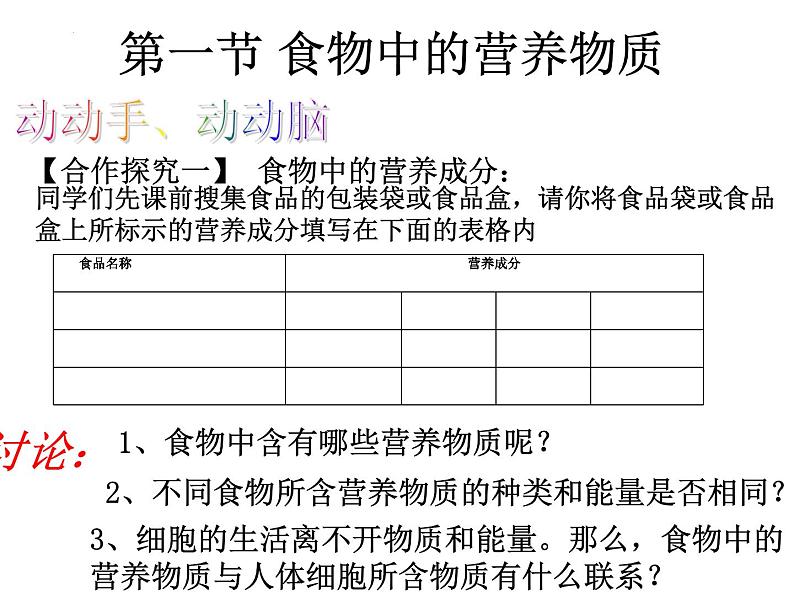 4.2.1食物中的营养物质课件2023-2024学年人教版生物七年级下册第3页