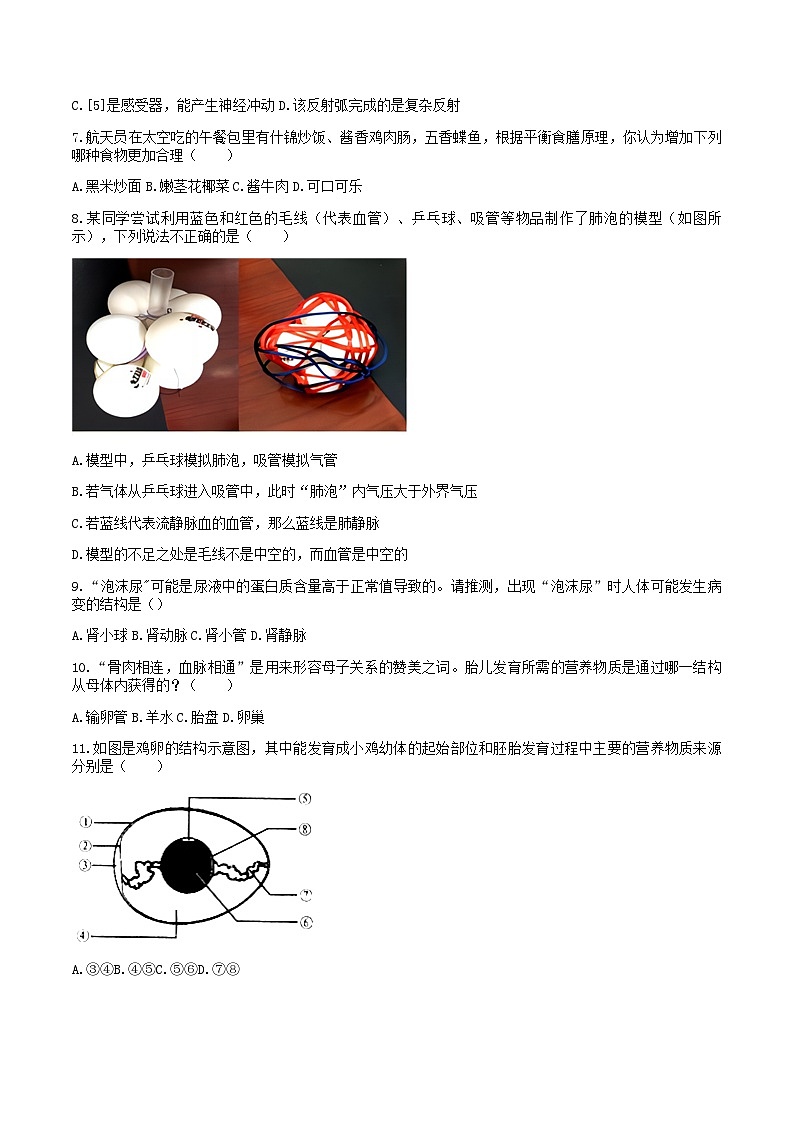 2022-2023学年河南省周口市商水县八年级下学期期末生物试题及答案02