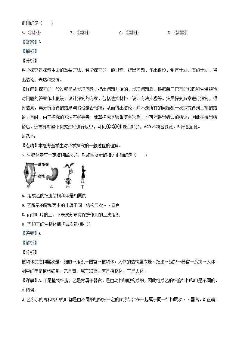 湖北省宜昌市2020年中考生物试题（含解析）第3页
