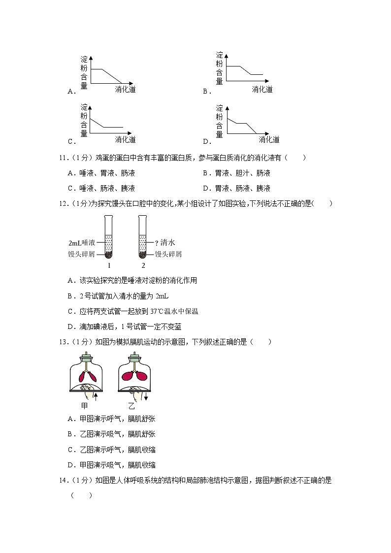 陕西省西安市陕西师范大学附属中学渭北中学2022-2023学年七年级下学期5月月考生物试卷第3页