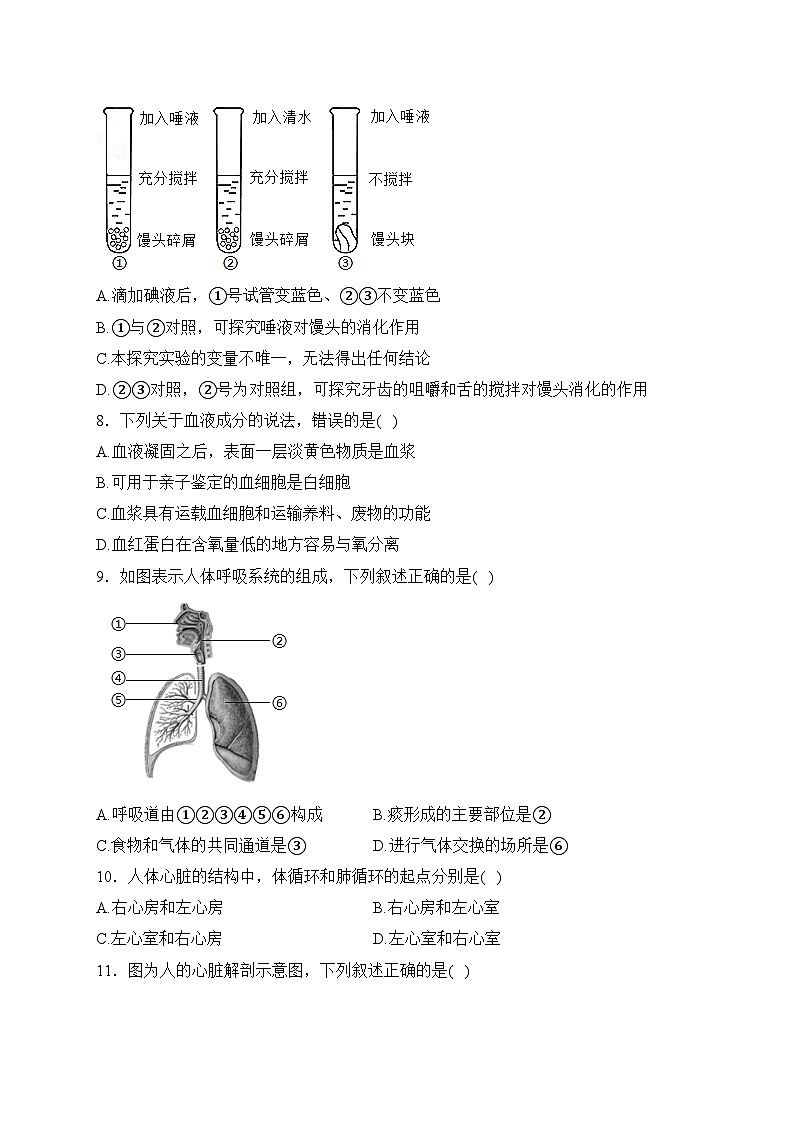 湖北省潜江市2022-2023学年七年级下学期期末质量检测生物试卷(含答案)第2页