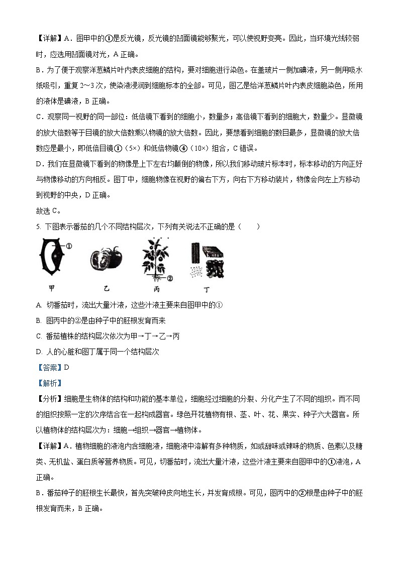 2023年湖南省衡阳中考生物真题（含解析）第3页
