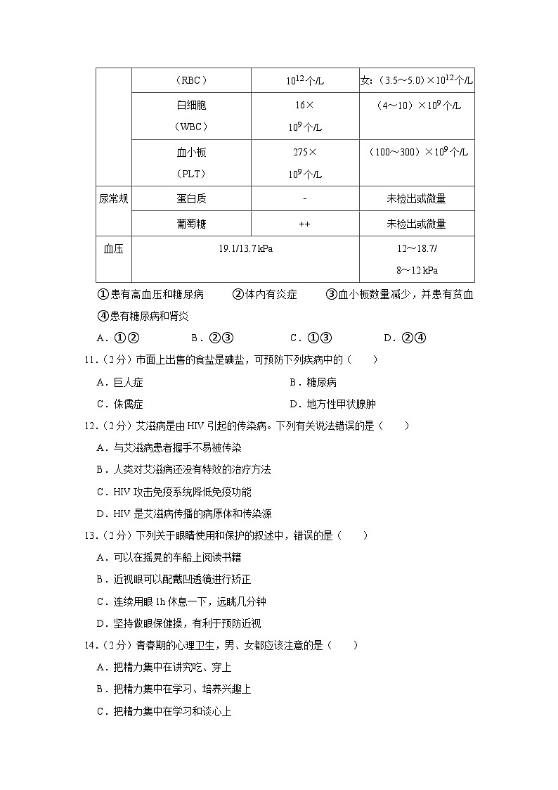 四川省绵阳市江油市2022-2023学年八年级下学期期中考试生物试卷第3页