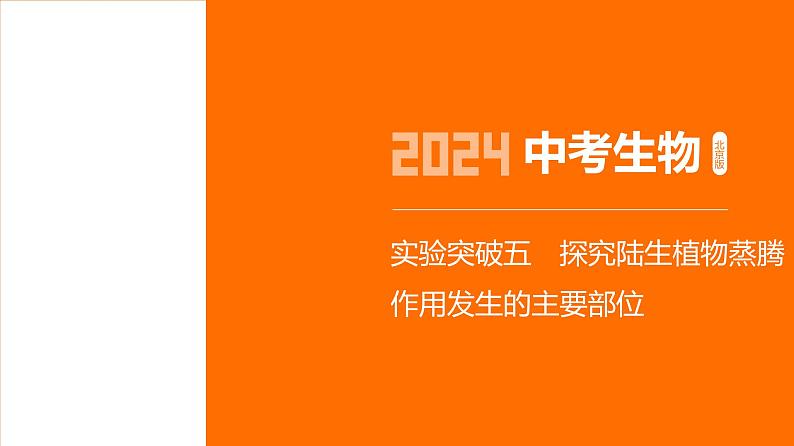 实验突破--2024年中考 北京版初中生物 一轮复习课件01