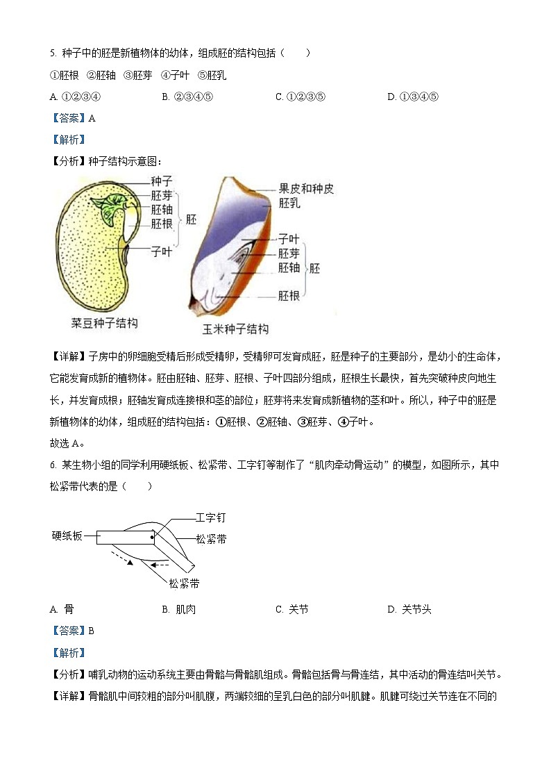 2022年辽宁省大连市中考生物真题  （含解析）03