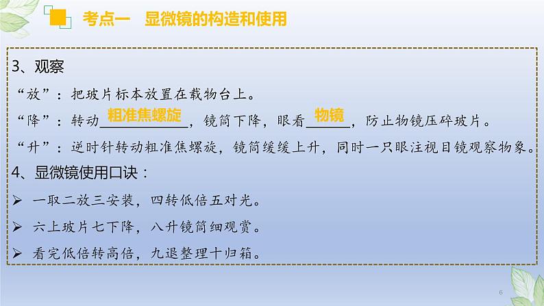 （通用版）中考生物一轮复习精讲课件专题02 细胞是生命活动的基本单位（含答案）第6页