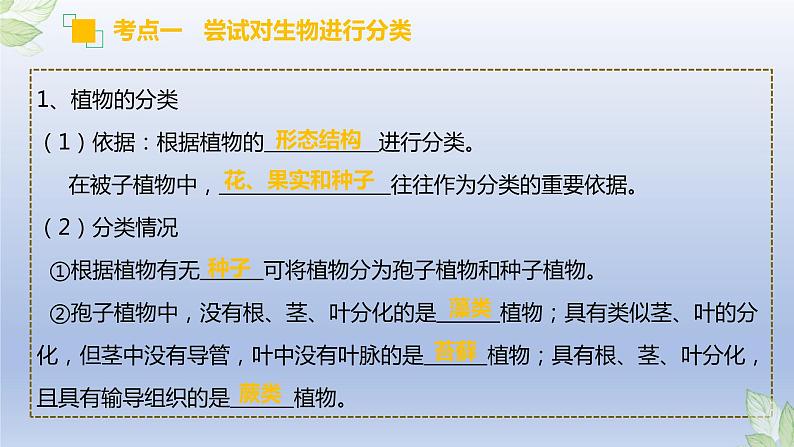 （通用版）中考生物一轮复习精讲课件专题18 生物的多样性及其保护（含答案）第3页