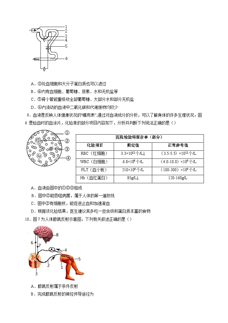 2024年徐州市中考生物仿真试卷（含答案）第3页