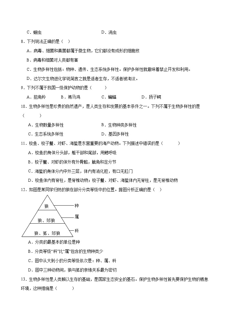 专题19 生物多样性及其保护（试卷版）第2页