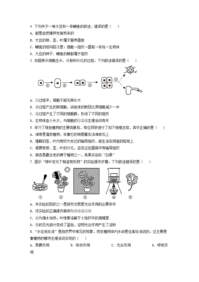 精品解析：2022年山东省临沂市中考生物真题（原卷版）第2页