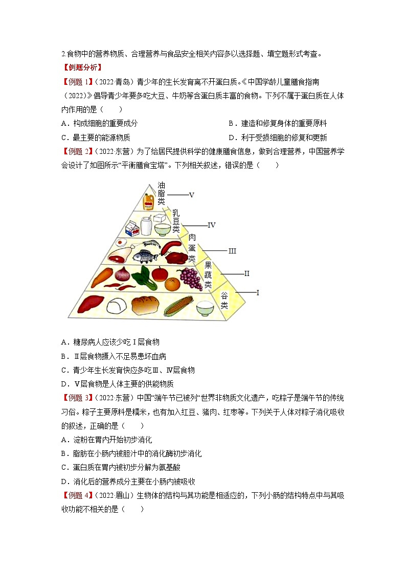 重难点05 生物圈中的人（一）-2023年中考生物【热点·重点·难点】专练（全国通用）（原卷版）第3页