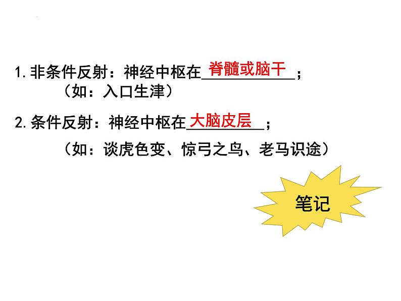 12.1.3+神经系统与神经调节--第3课时+反射类型与大脑皮层课件2023--2024学年北师大版生物七年级下册第8页