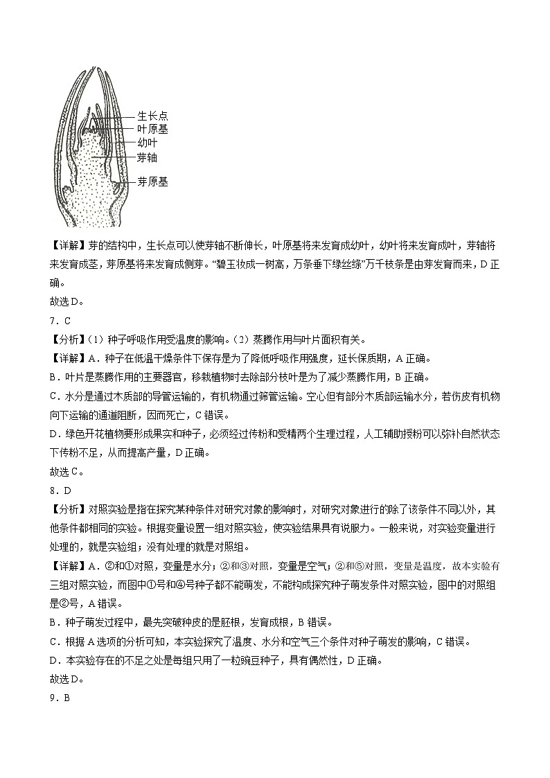 2024年中考第一次模拟考试题：生物（广东卷）（教师用）03