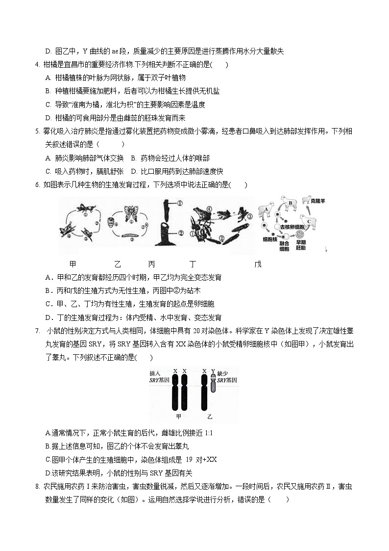 2024年中考第一次模拟考试题：生物（湖北卷）（学生用）02