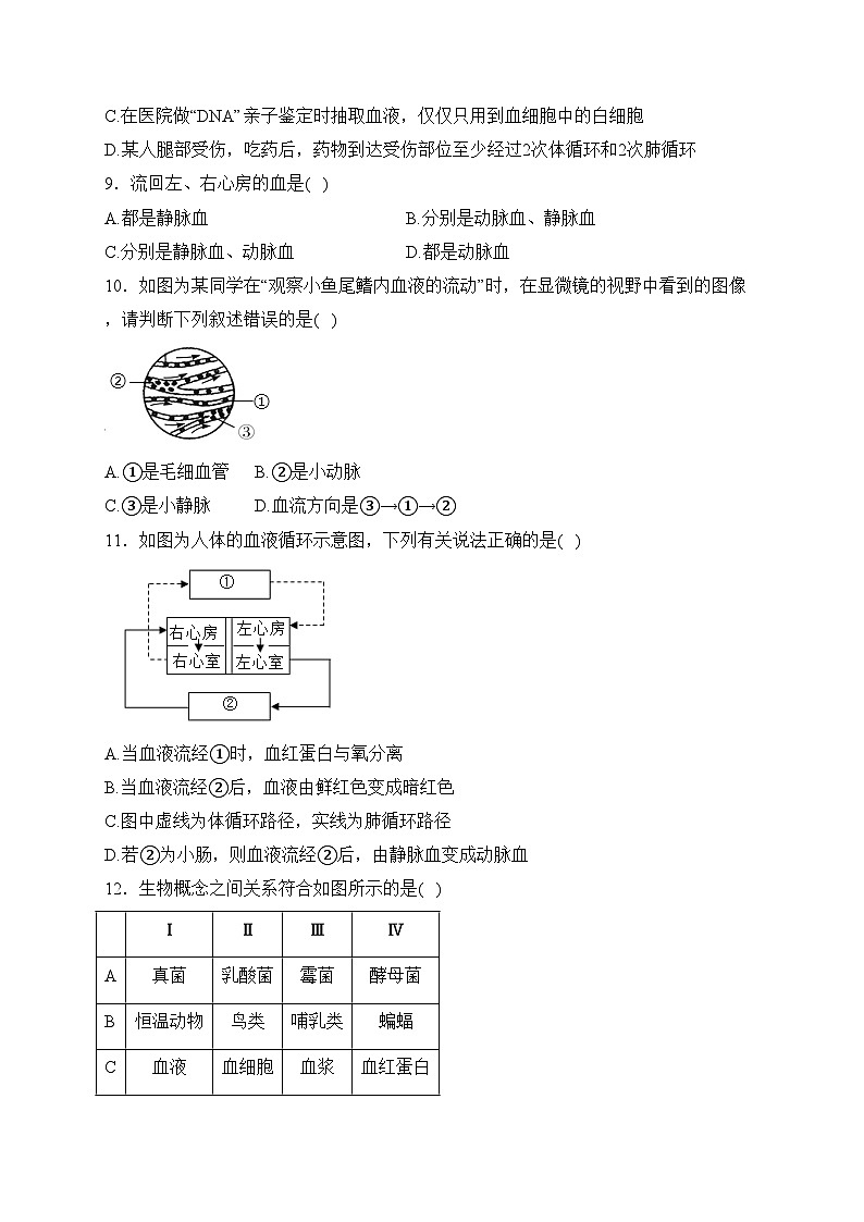 山西省太原市实验中学2022-2023学年七年级5月月考生物试卷(含答案)第2页