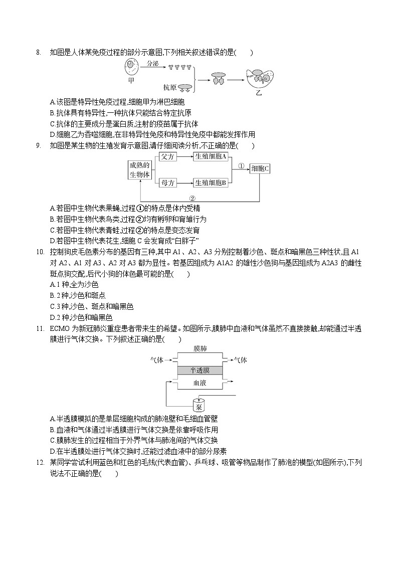 生物（呼和浩特卷）-2024年会考第一次模拟考试03