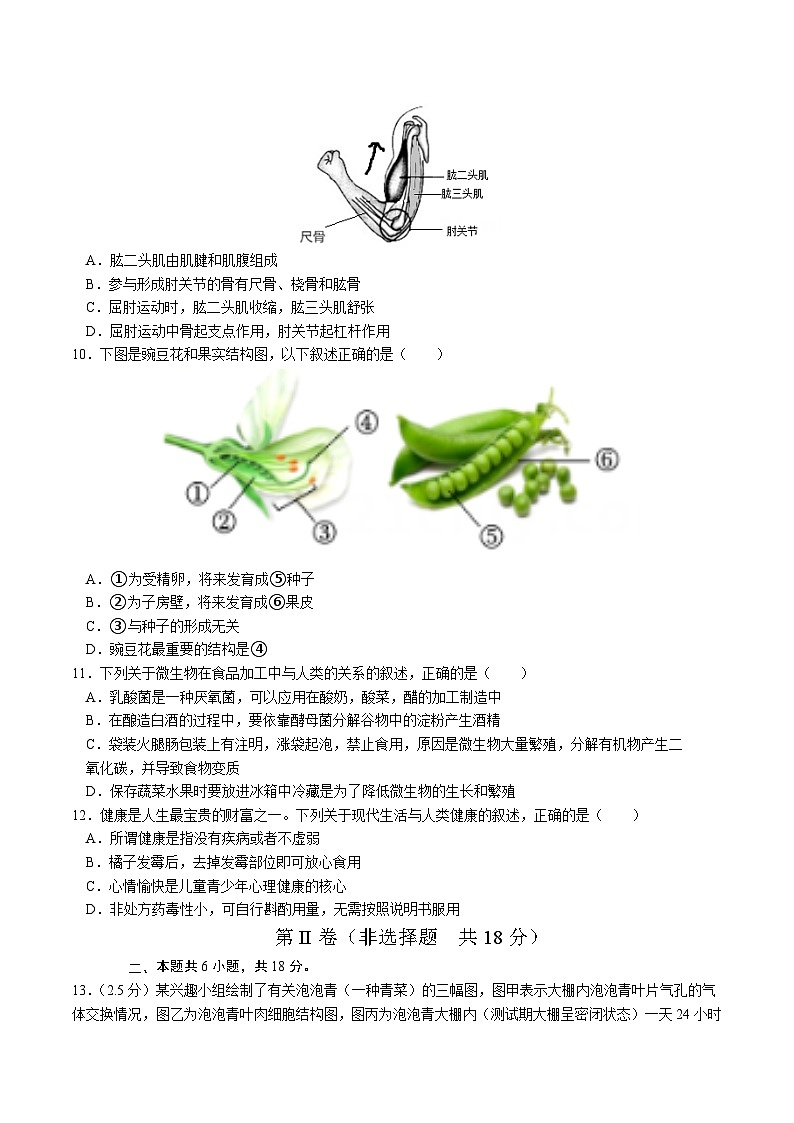 生物（辽宁卷）-2024年会考第一次模拟考试03