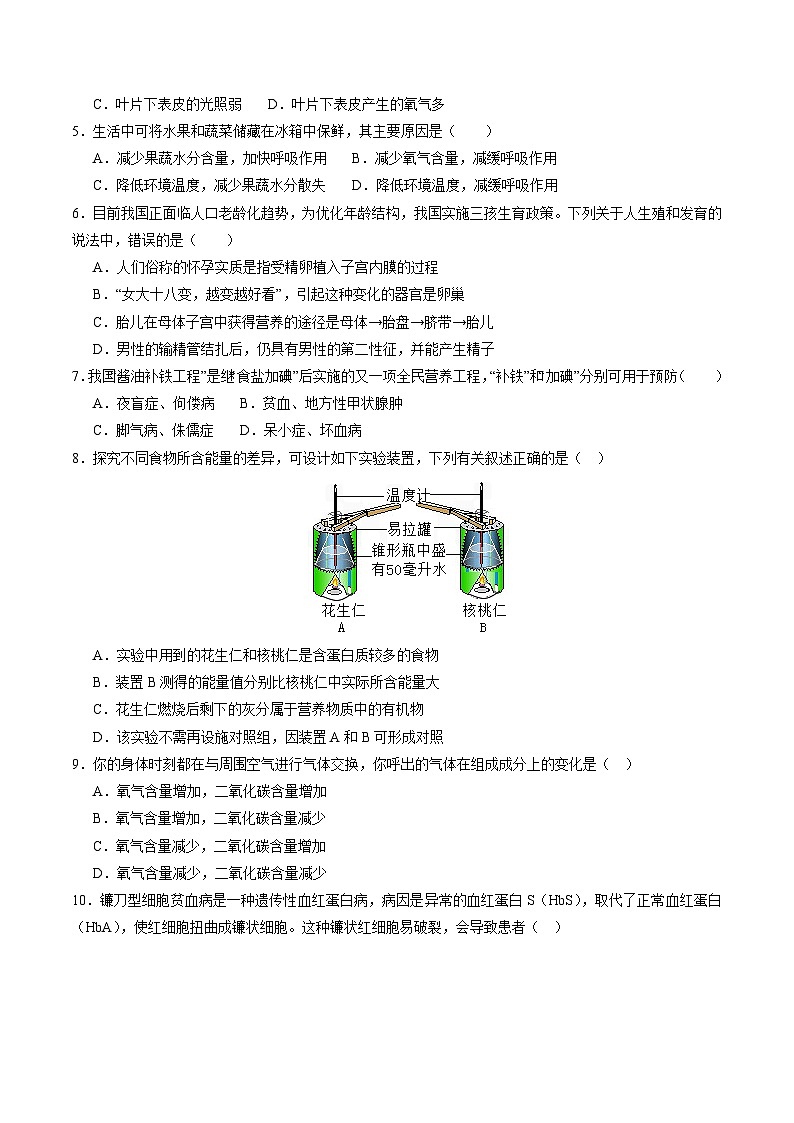 生物（四川成都卷）（考试版A4）第2页
