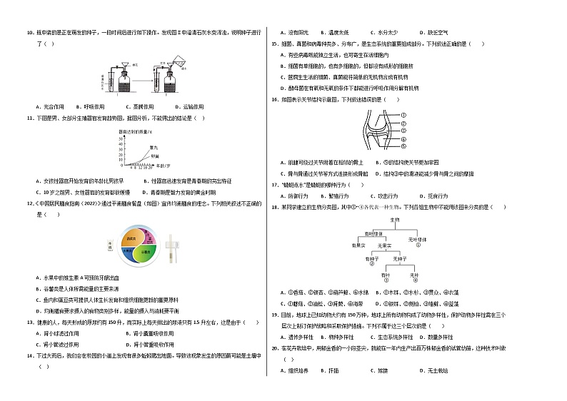 生物（泰州卷）-2024年会考第一次模拟考试02