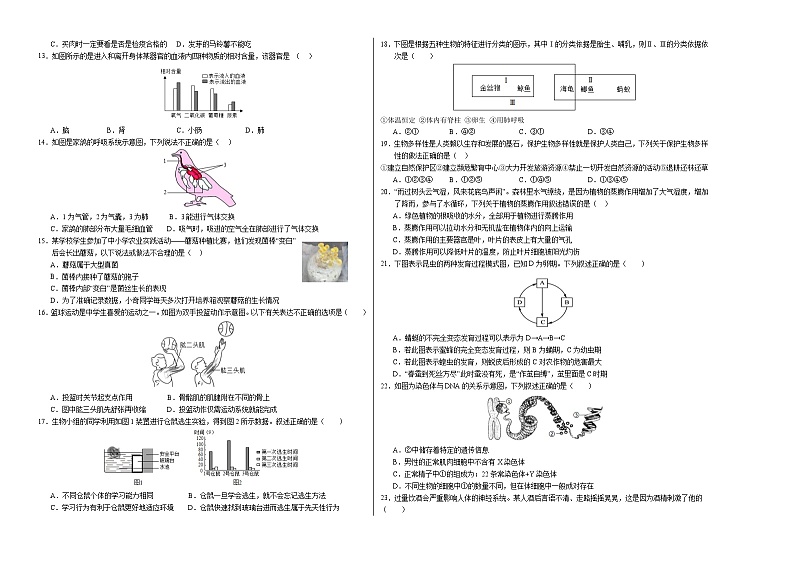 生物（扬州卷）-2024年会考第一次模拟考试02
