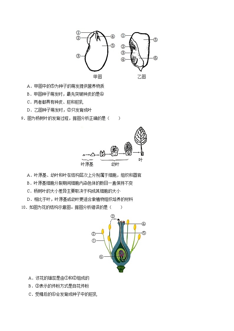 生物（广州卷）-2024年会考第一次模拟考试03