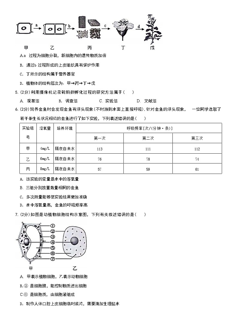 山东省德州市宁津县育新中学2023-2024学年八年级下学期3月月考生物试题第2页