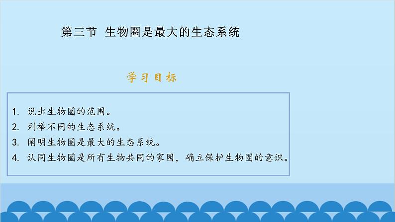 人教版生物七年级上册 1.2.3 生物圈是最大的生态系统课件第1页