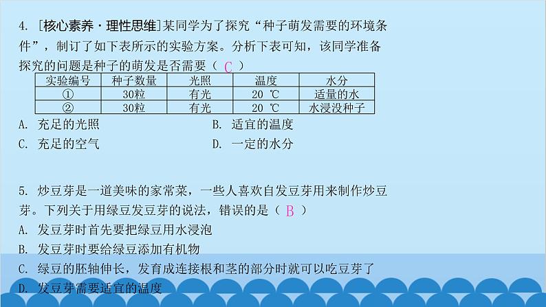 人教版生物七年级上册 3.2.1 种子的萌发课件06