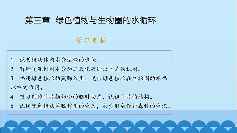 人教版生物七年级上册 3.3 绿色植物与生物圈的水循环课件01