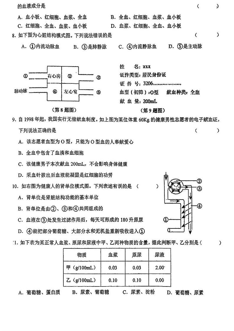吉林省第二实验学校2023-2024学年八年级下学期第一次周达标检测生物试卷第2页