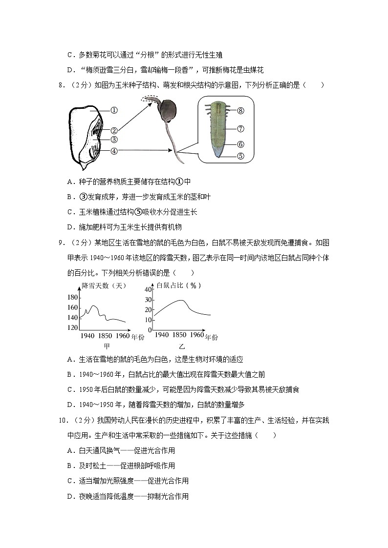2024年山东省济宁市太白湖新区中考生物一模试卷03