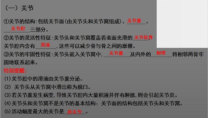 中考生物一轮复习考点通关课件专题22 动物的运动和行为（含答案）03