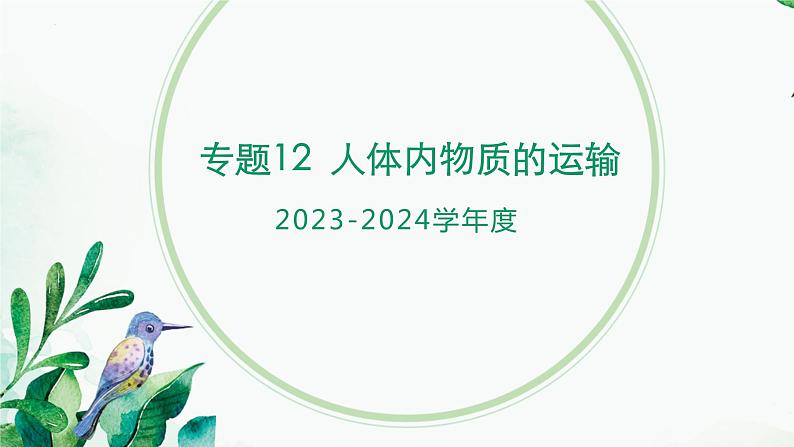 【2024年会考】初中生物 专题12 人体内物质的运输-课件01