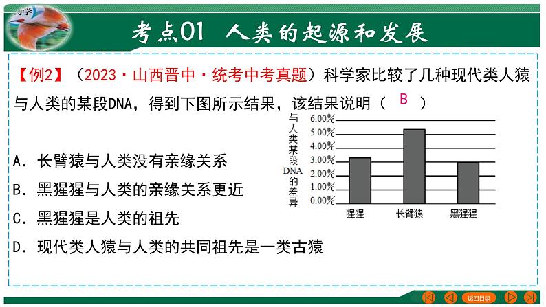 【2024年会考】初中生物 专题09 人的由来-课件07