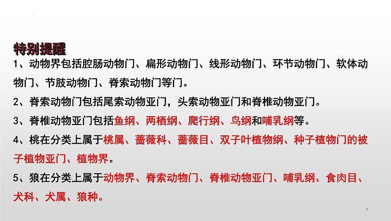 【2024会考】初中生物 考点专题25 生物的分类和生物的多样性-课件第8页