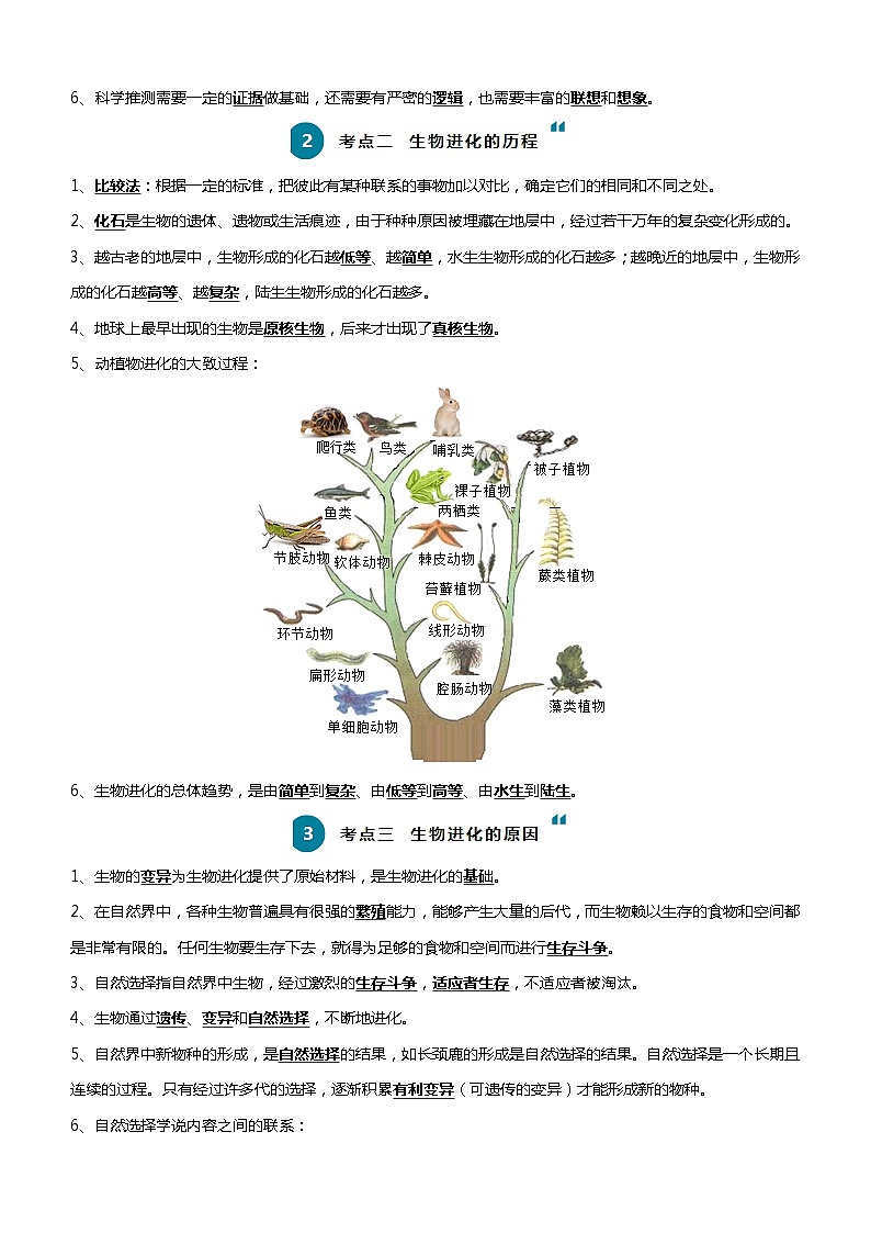 清单14 生命起源和生物进化（3大考点+5大高频命题点）（教师版）第2页