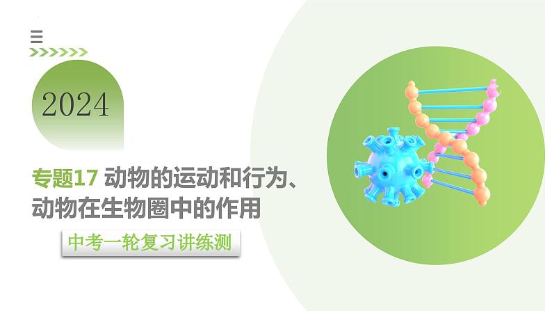 专题17 动物的运动和行为、动物在生物圈中的作用（课件）-2024年中考生物一轮复习课件（全国通用）第1页