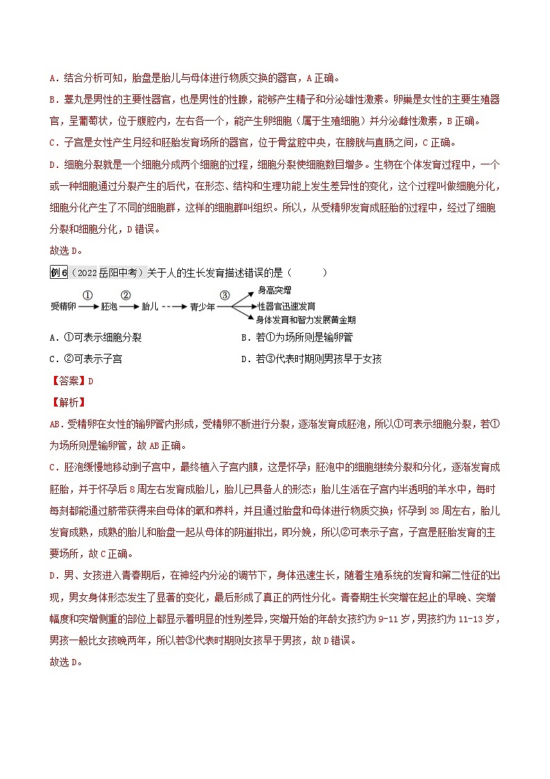 中考生物一轮复习真题探究与变式训练专题17 生物的生殖和发育（含解析）03