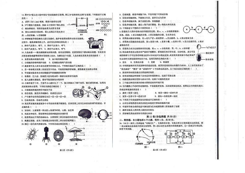 2024年山东省东营市城区中考一模生物试题02