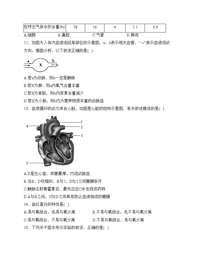山东省枣庄市台儿庄区2022-2023学年七年级下学期期中考试生物试卷(含答案)第3页