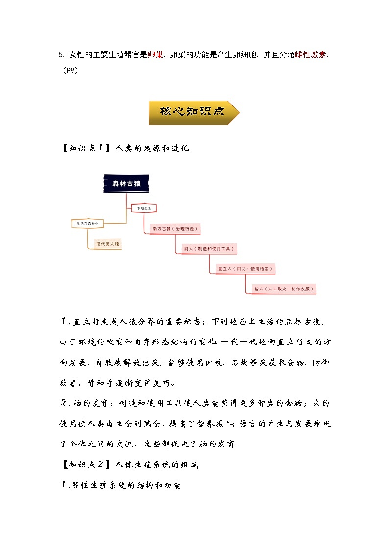 中考生物一轮复习核心考点梳理与必背专题06 人的生殖和发育02