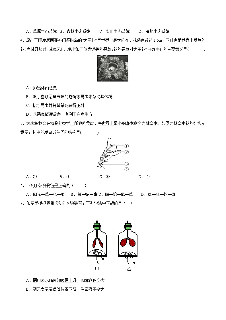 中考生物（北京卷）-2024年中考第一次模拟考试02