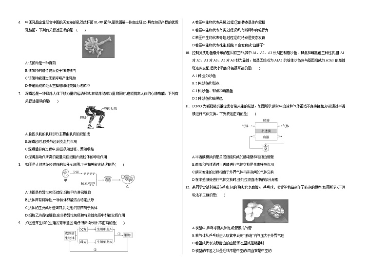 中考生物（呼和浩特卷）-2024年中考第一次模拟考试02