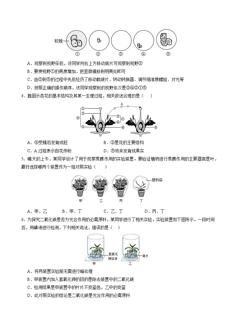 中考生物（盐城卷）-2024年中考第一次模拟考试02