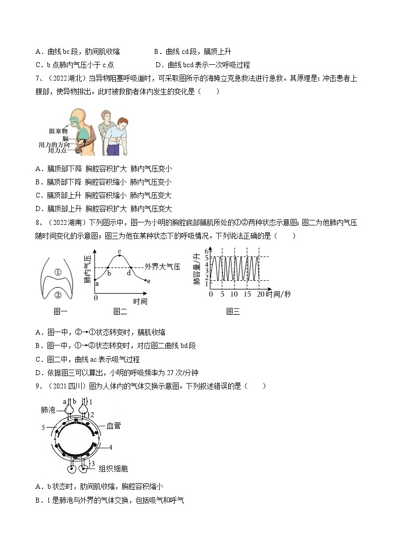 最新中考生物一轮复习课件+讲练测  专题11 人体的呼吸（专题精练）03