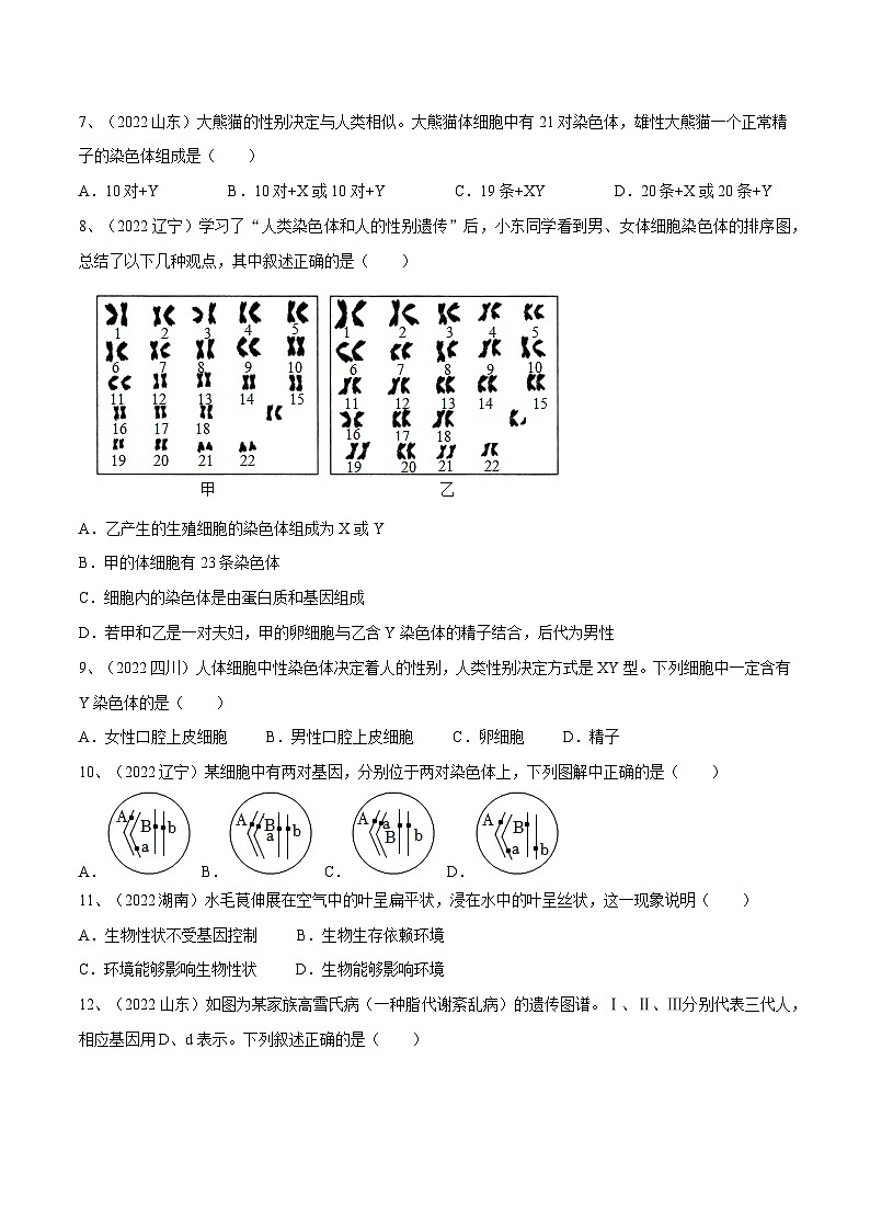 最新中考生物一轮复习课件+讲练测  专题20 生物的遗传和变异（专题精练）03