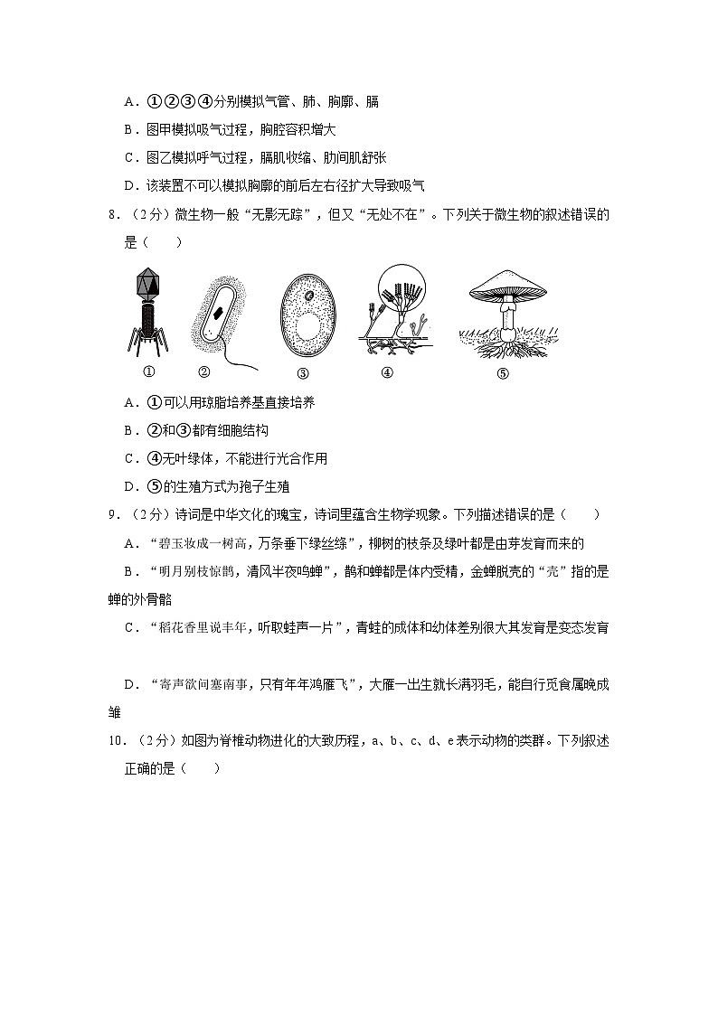2024年山东省济南市高新区中考一模生物试卷03