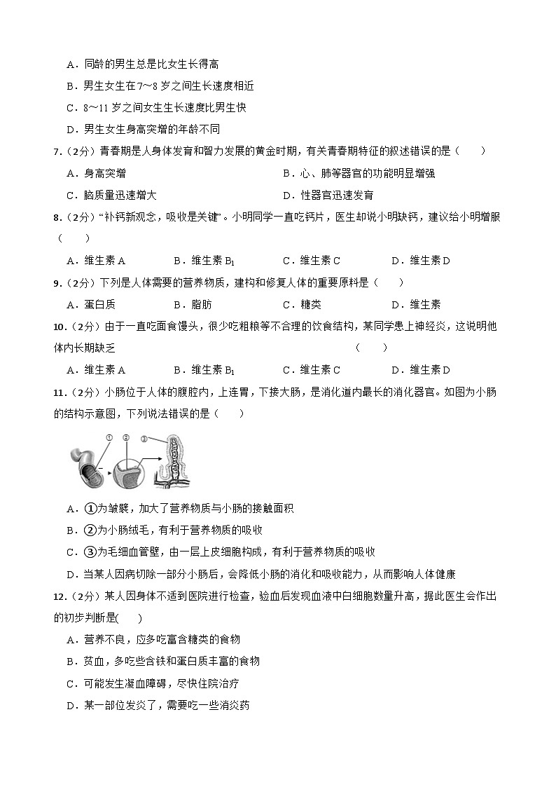 甘肃省武威市凉州区河东九年制学校联片教研2023-2024学年七年级下学期4月期中生物试题第2页